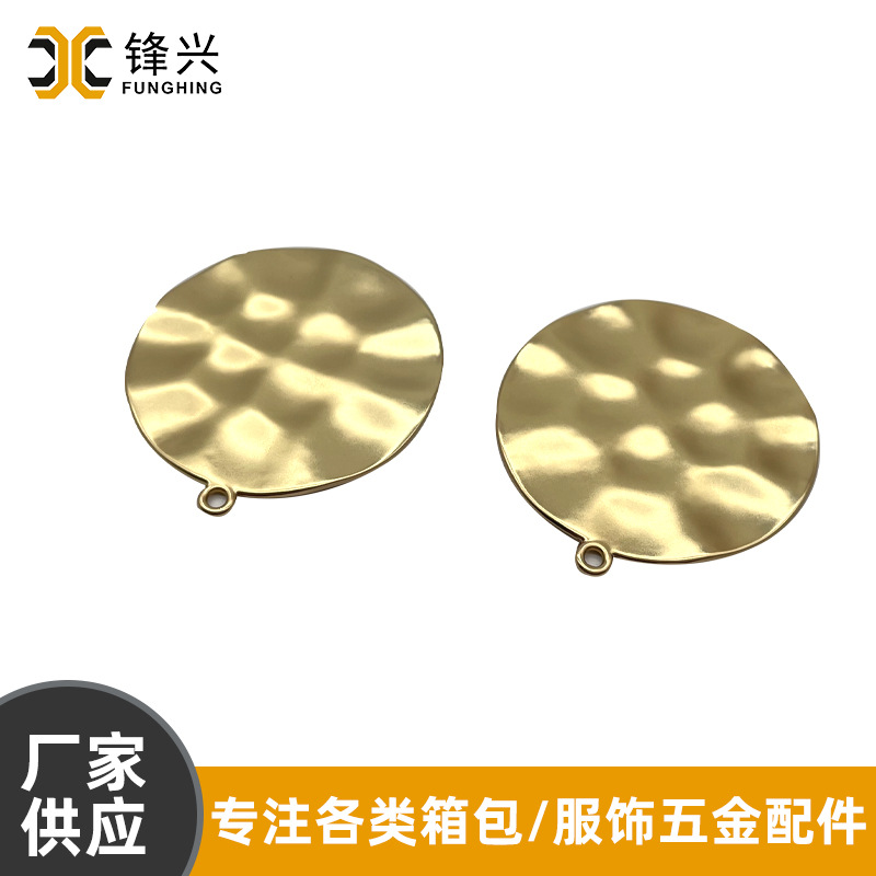 Die cast alloy tags, clothing bags, round concave convex tags, metal plated tags