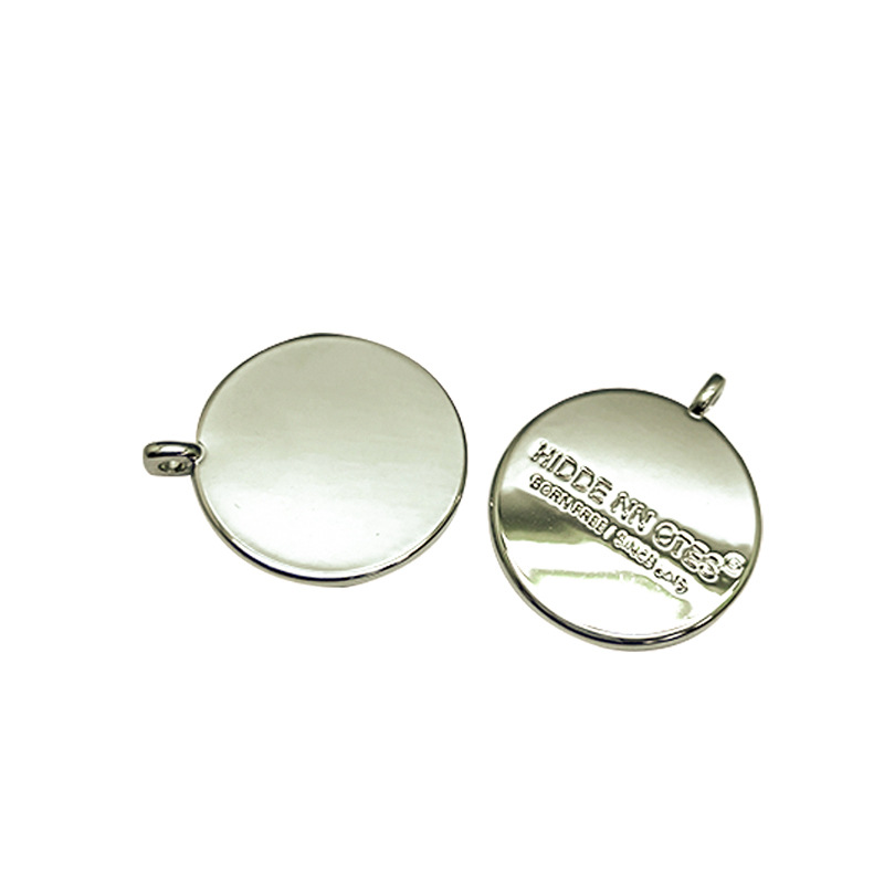 Women's clothing alloy round tags, hand sewn small tags, bags, fashionable hardware accessories, clothing metal tags, logo customization