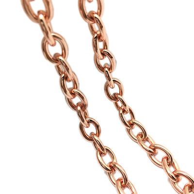 Bag shoulder strap chain, rose gold O-ring chain
