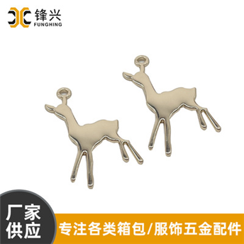 Luggage, hardware, chain, hang tag accessories, women's bag, chain, hang tag, light gold color, deer pendant, manufacturer customization