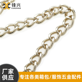 Metal Chain, Iron Grinding Chain, Light Gold Plated Luggage Chain